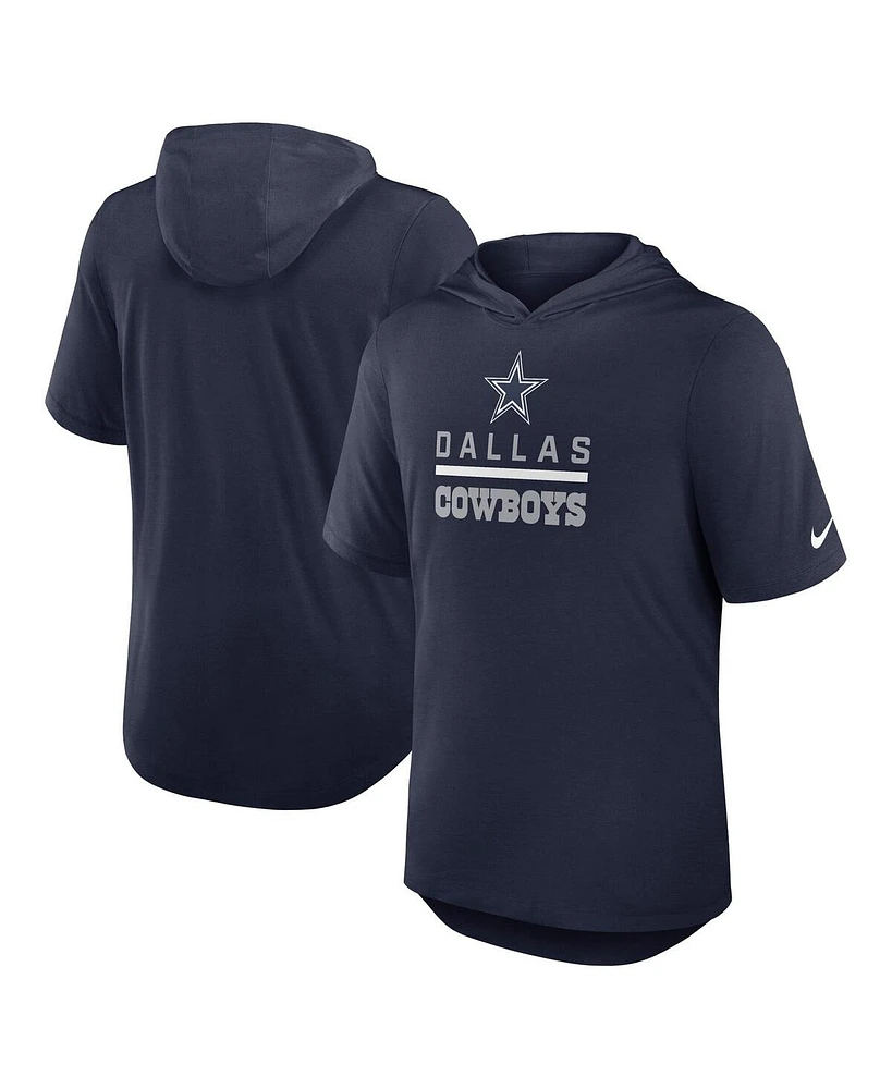 Nike Men's Navy Dallas Cowboys Lockup Tri-Blend Hoodie T-Shirt