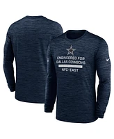 Nike Men's Navy Dallas Cowboys Sideline Velocity Performance Long Sleeve T-Shirt