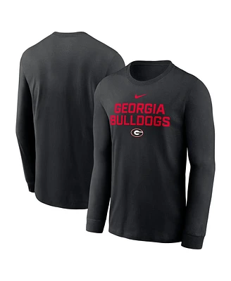 Nike Men's Black Georgia Bulldogs 2025 Sideline Performance Long Sleeve T-Shirt