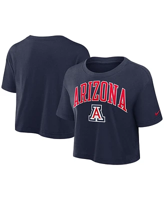 Nike Women's Navy Arizona Wildcats Athletic Prep Arch Performance Cropped T-Shirt