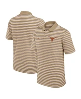 Nike Men's Tan Texas Longhorns Athletic Prep Striped Performance Polo Shirt