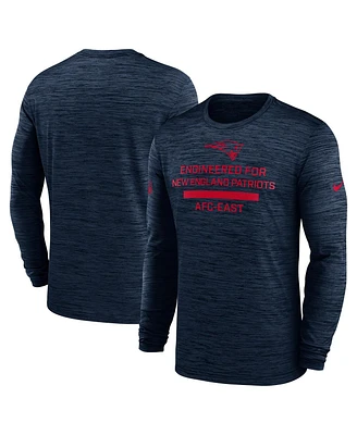 Nike Men's Navy New England Patriots Sideline Velocity Performance Long Sleeve T-Shirt