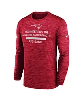 Nike Men's Red New England Patriots Sideline Velocity Performance Long Sleeve T-Shirt