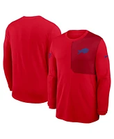 Nike Men's Red Buffalo Bills Sideline Coach Uv Performance Long Sleeve T-Shirt