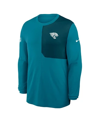 Nike Men's Teal Jacksonville Jaguars Sideline Coach Uv Performance Long Sleeve T-Shirt