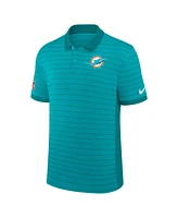 Nike Men's Aqua Miami Dolphins Sideline Victory Stripe Performance Polo Shirt