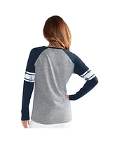 G-iii 4Her by Carl Banks Women's Navy Houston Astros The Franchise Tri-Blend Raglan V-Neck Long Sleeve T-Shirt