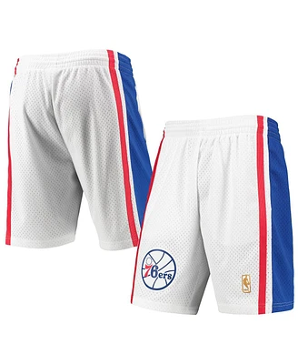 Men's Mitchell & Ness White Philadelphia 76ers - Hardwood Classics Swingman Shorts