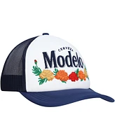 Lids Men's White Modelo Beer Floral Foam Trucker Adjustable Hat