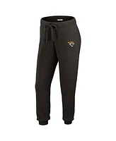 Wear by Erin Andrews Women's 2-Piece Cream Jacksonville Jaguars Plus Size Knitted Tri-Blend Long Sleeve T-Shirt and Pants Lounge Set