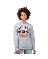 G-iii 4Her by Carl Banks Women's Heather Gray San Francisco Giants Team Logo Fleece Pullover Sweatshirt