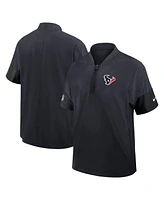 Nike Men's Navy Houston Texans Sideline Short Sleeve Quarter-Zip Performance Coach Jacket