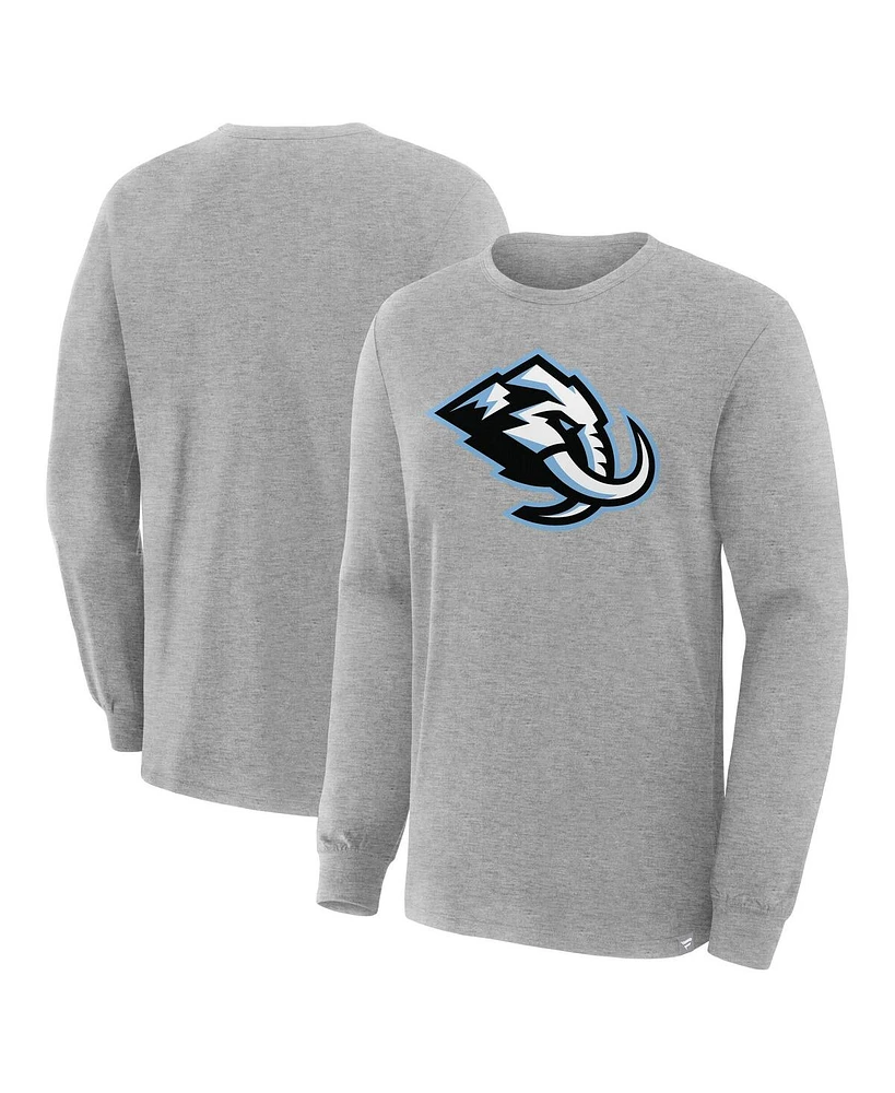 Fanatics Men's Heather Gray Utah Mammoth Primary Logo Legacy Long Sleeve T-Shirt