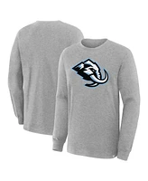 Fanatics Men's Heather Gray Utah Mammoth Primary Logo Legacy Long Sleeve T-Shirt