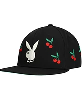 Lids Men's Black Playboy Cherry Fitted Hat