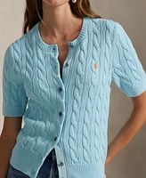 Polo Ralph Lauren Women's Cable-Knit Cotton Short-Sleeve Cardigan