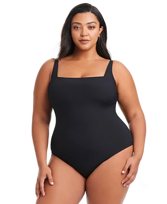 Bleu by Rod Beattie Plus Square-Neck Swimsuit