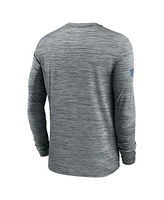 Nike Men's Gray Detroit Lions Sideline Velocity Performance Long Sleeve T-Shirt