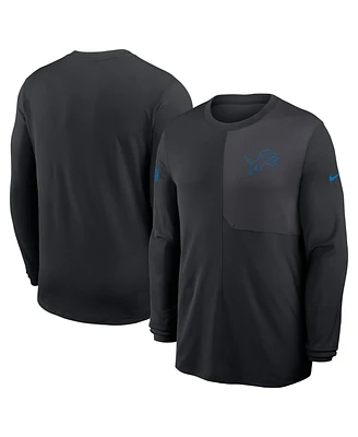 Nike Men's Detroit Lions Sideline Coach Uv Performance Long Sleeve T-Shirt