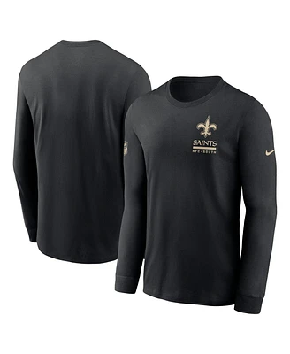 Nike Men's Black New Orleans Saints Sideline Performance Long Sleeve T-Shirt
