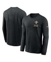 Nike Men's Black New Orleans Saints Sideline Performance Long Sleeve T-Shirt