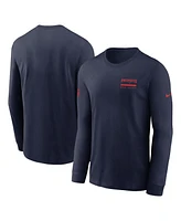 Nike Men's Navy New England Patriots Sideline Performance Long Sleeve T-Shirt