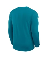Nike Men's Teal Jacksonville Jaguars Sideline Coach Uv Performance Long Sleeve T-Shirt
