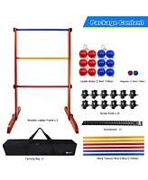 Gse Games & Sports Expert Premium Solid Wood Ladder Ball Toss Game Set with Ladder Ball Bolas & Carrying Case