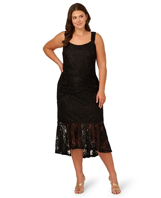 Aidan by Adrianna Papell Plus Lace Midi Dress