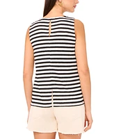 Vince Camuto Women's Striped Crewneck Sleeveless Top