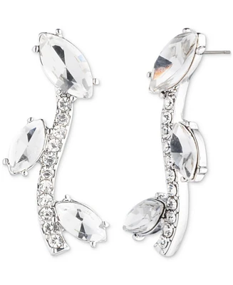 Givenchy Silver Tone Viney Crystal Crawler Earrings