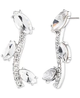 Givenchy Silver Tone Viney Crystal Crawler Earrings