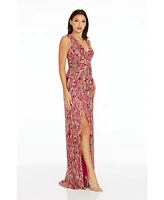 Dress the Population Women's Metallic Fit & Flare