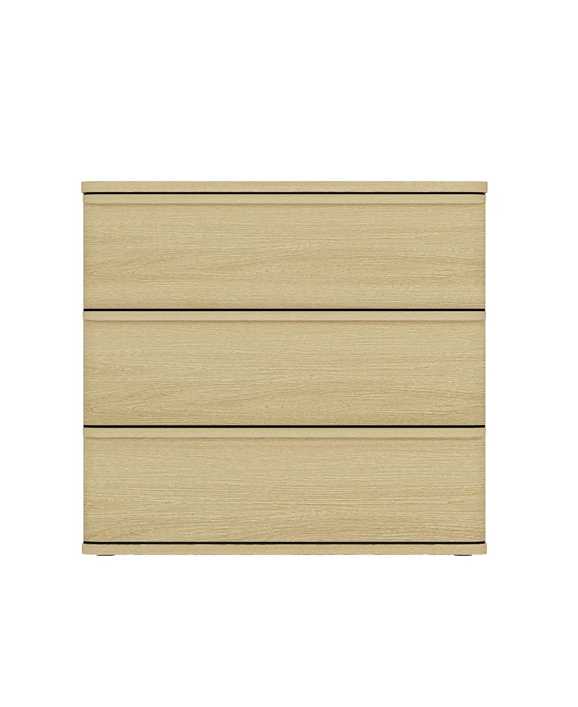 Manhattan Comfort 26" Medium Density Fiberboard Molly Modern 3-Drawer Nightstand