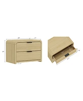 Manhattan Comfort 28" Medium Density Fiberboard Grace Modern 2-Drawer Nightstand