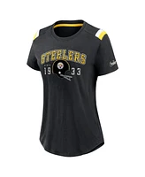 Nike Women's Heather Black Pittsburgh Steelers Historic Slub Fashion T-Shirt
