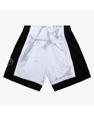 Mitchell & Ness Men's White New York Knicks 2009/10 Hardwood Classics Marble Swingman Shorts