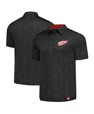 Fanatics Men's Black Detroit Red Wings Authentic Pro Jacquard Polo Shirt