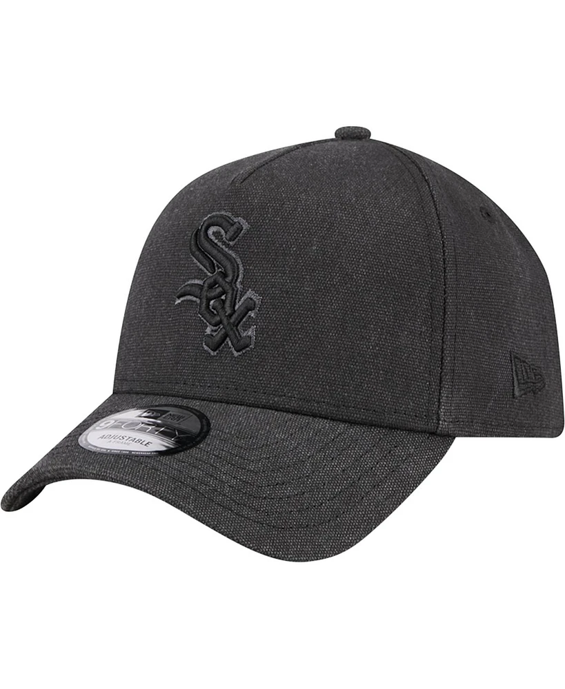 New Era Men's Charcoal Chicago White Sox Logo Essentials 9FORTY A-Frame Adjustable Hat