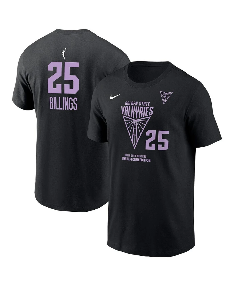 Nike Men's Monique Billings Eclipse Black Golden State Valkyries Explorer Edition Name Number T-Shirt