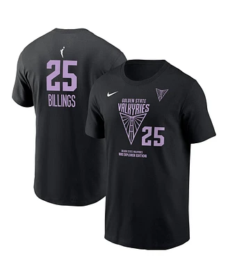 Nike Men's Monique Billings Eclipse Black Golden State Valkyries Explorer Edition Name Number T-Shirt