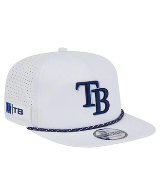 New Era Men's White Tampa Bay Rays Perforated Golfer Snapback Hat