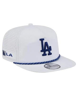 New Era Men's White Los Angeles Dodgers Perforated Golfer Snapback Hat