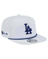 New Era Men's White Los Angeles Dodgers Perforated Golfer Snapback Hat