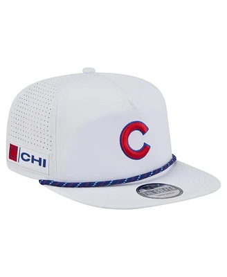 New Era Men's White Chicago Cubs Perforated Golfer Snapback Hat