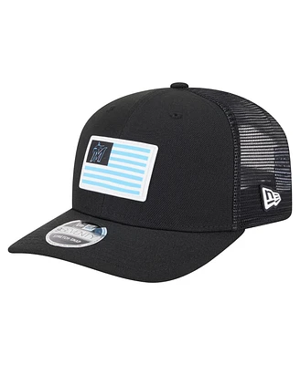 New Era Men's Black Miami Marlins Flag 9SEVENTY Coolera Stretch-Snap Hat