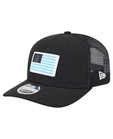 New Era Men's Black Miami Marlins Flag 9SEVENTY Coolera Stretch-Snap Hat