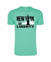 Sportiqe Men's and Women's Mint New York Liberty Skyline Comfy Tri-Blend T-Shirt