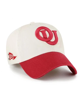 '47 Brand Men's Cream Oklahoma Sooners Grand Stand Clean Up Adjustable Hat