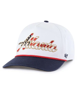 '47 Brand Men's White Atlanta Braves Patriotic Overhand Hitch Adjustable Hat